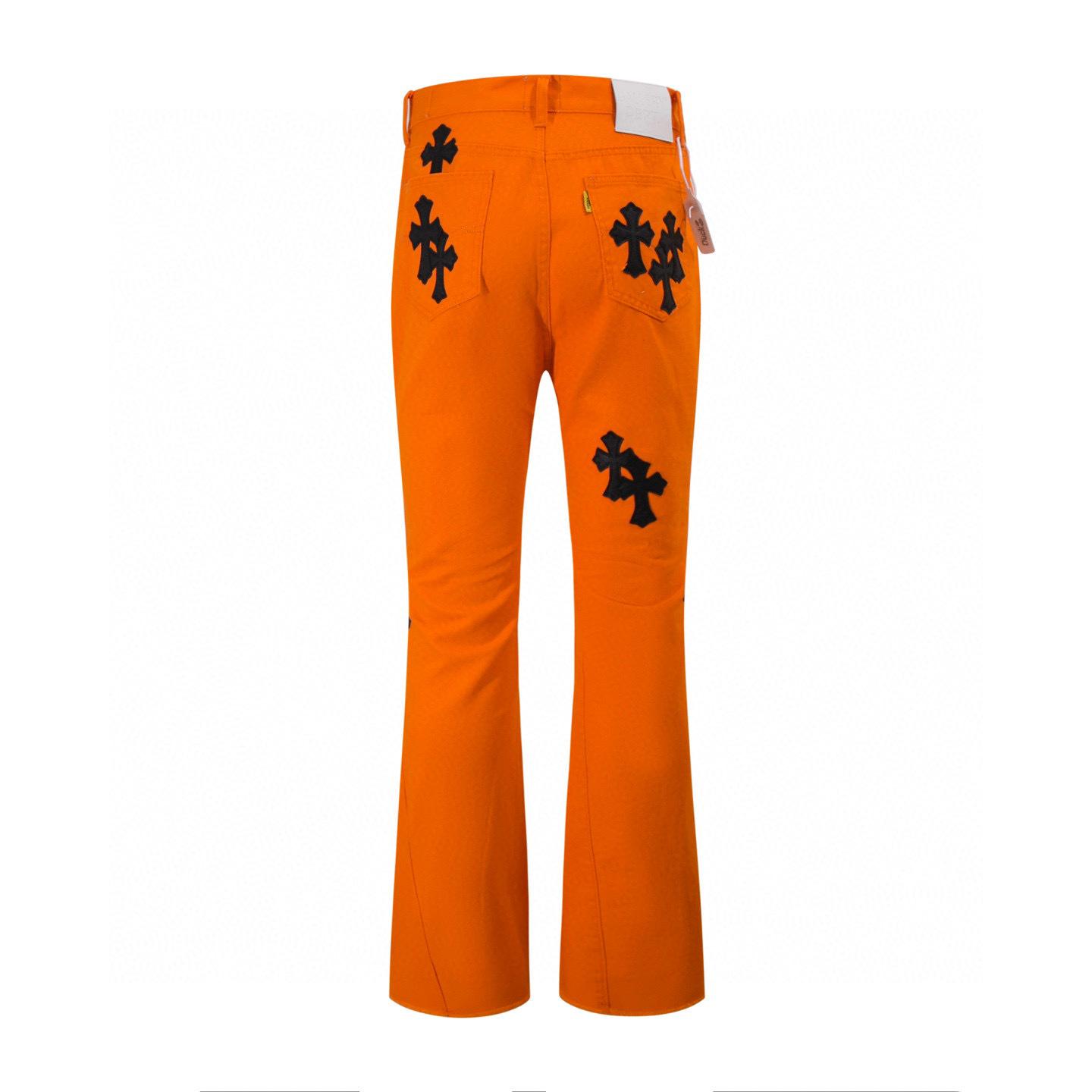 Джинсы Gallery Dept x Chrome Hearts Black Cross "Orange Denim" фото № 2