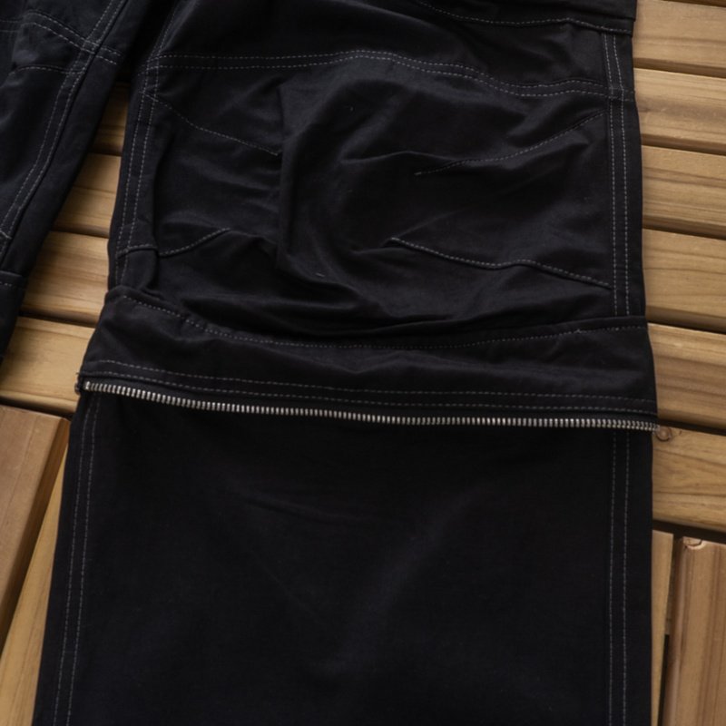 Штаны Far.ARCHIVE Zipper Decoration And Rounded Pockets And Lace-up Hem "Black" фото № 9