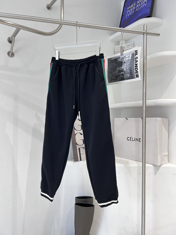 Штаны Gucci With Stripes "Black" фото № 2
