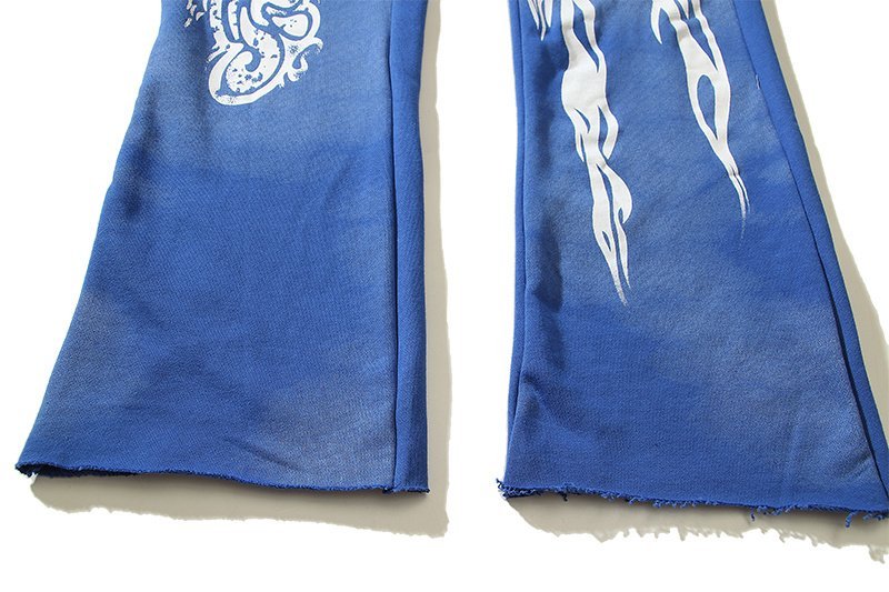 Штаны Hellstar X Four Caccus With White Print "Blue" фото № 2