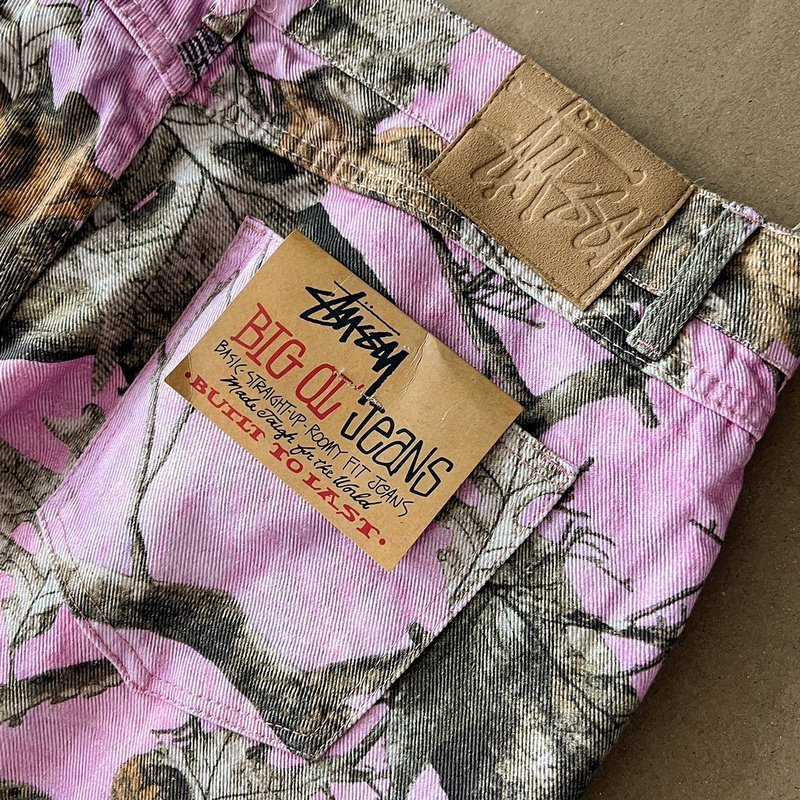Штаны Stussy Big Ol Jeans Tree Printed "Pink" фото № 8