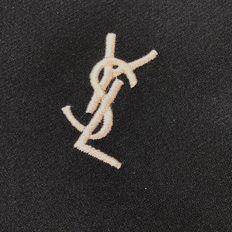 Бомбер Saint Laurent With Diamonds On The Logo "Black/Cream" фото № 2