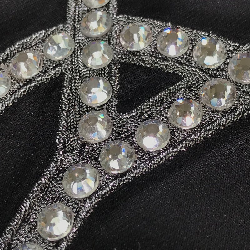 Бомбер Saint Laurent With Diamonds On The Logo "Black/Cream" фото № 8