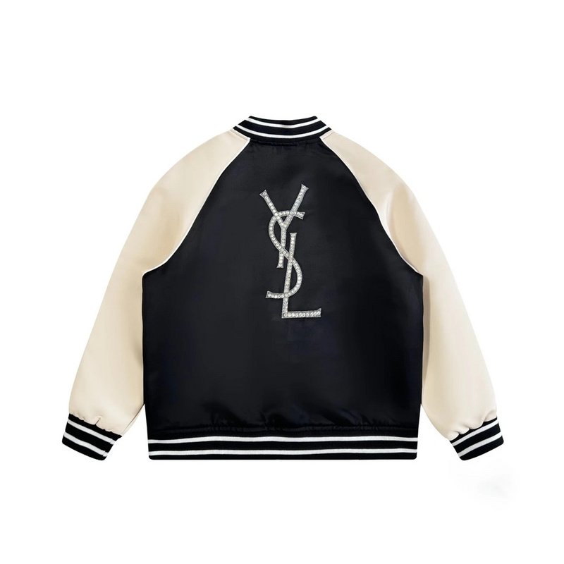 Бомбер Saint Laurent With Diamonds On The Logo "Black/Cream" фото № 9