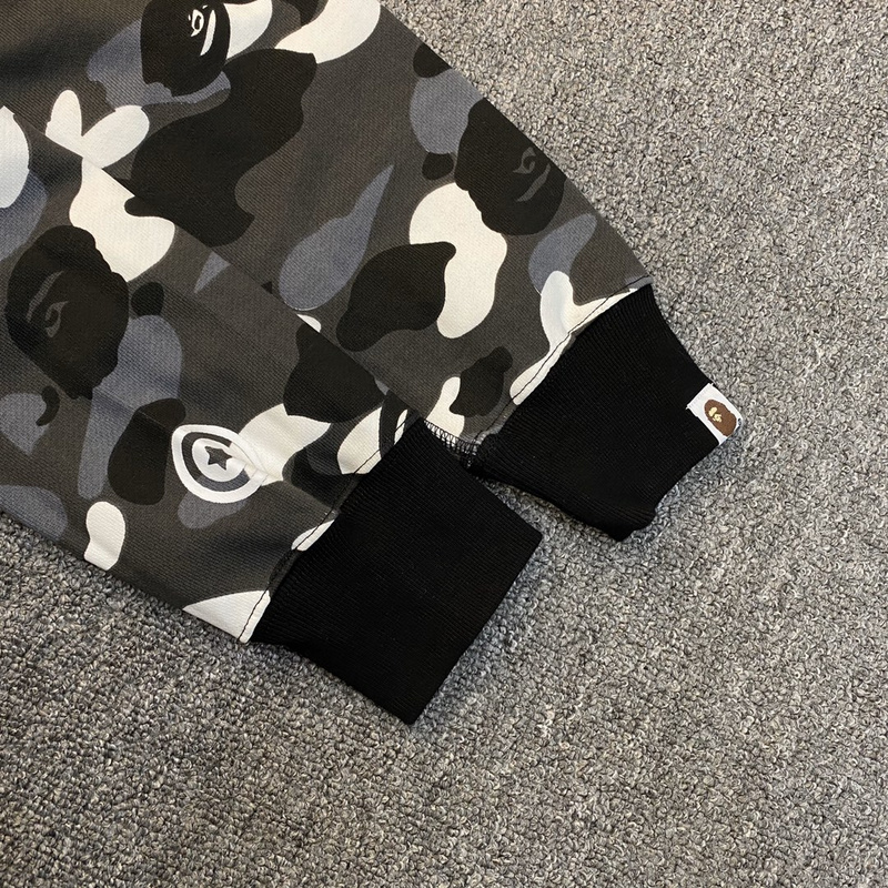 Худи A Bathing Ape The Letters WGM ZIP "Black/Gray" фото № 2