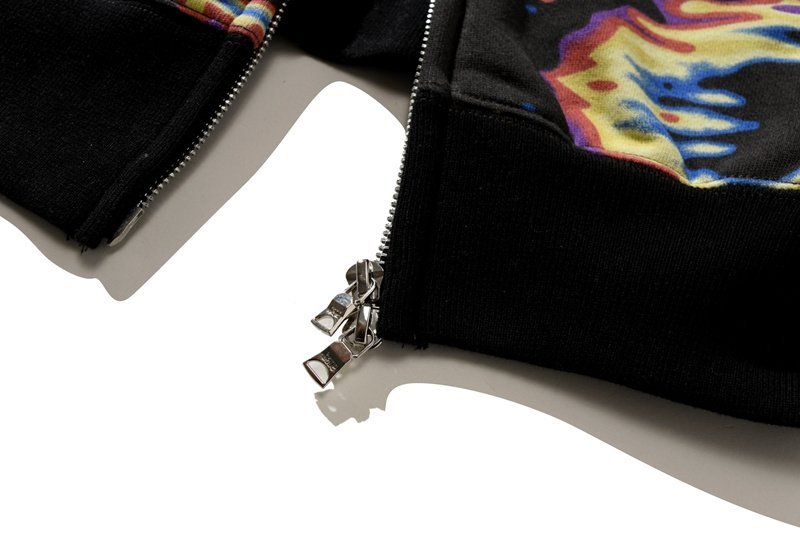 Худи A Bathing Ape Colored Streaks Shark Zip "Black, Yellow" фото № 3