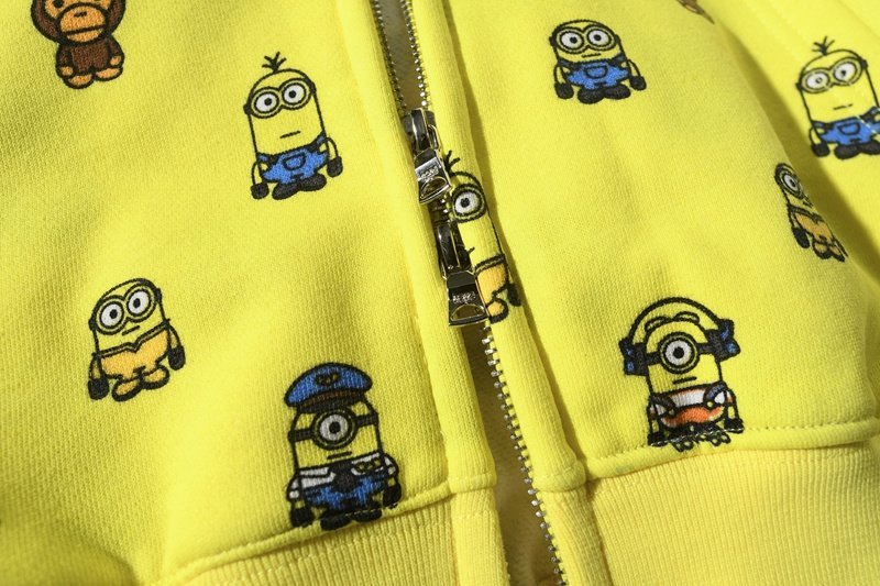 Худи A Bathung Ape Minions Face On Hood Zip "Yellow" фото № 4