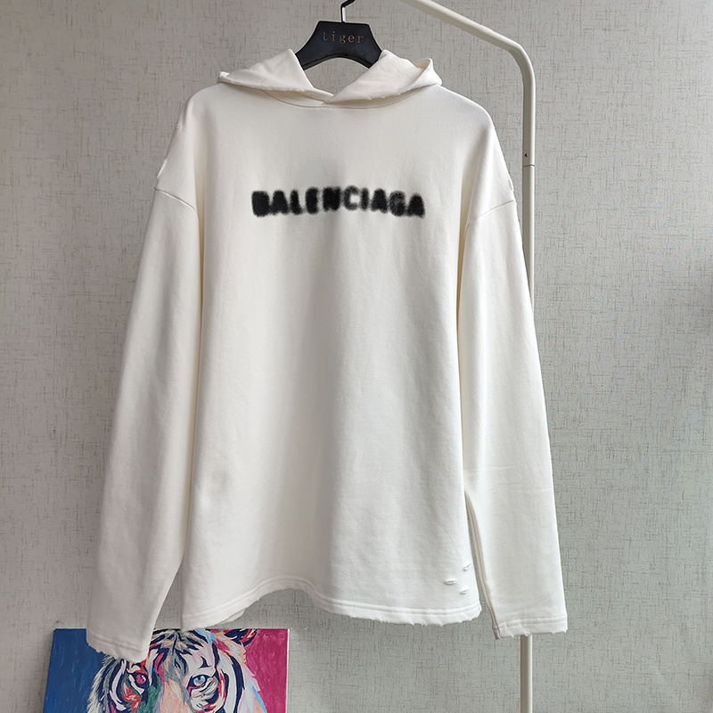 Худи Balenciaga Ragged Style "White" фото № 2