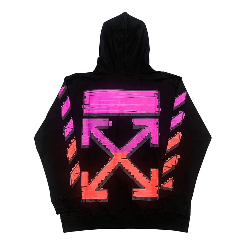 Худи OFF-White Diagonal Arrows Purple And Orange Gradient Zip "Black" фото № 2