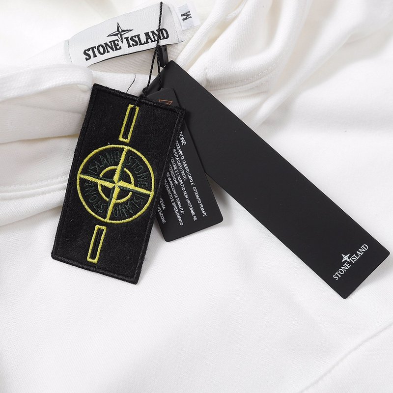 Худи Stone Island With Black Compass Logo Patch "White" фото № 6