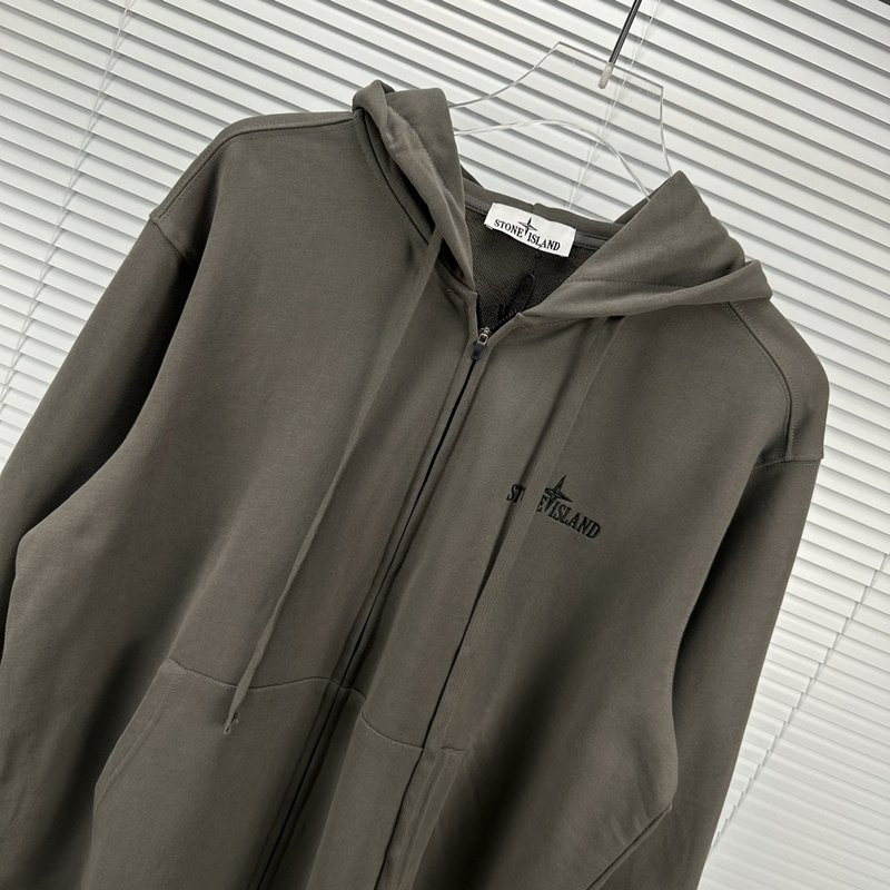 Худи Stone Island With Logo Brand - ZIP "Gray" фото № 5