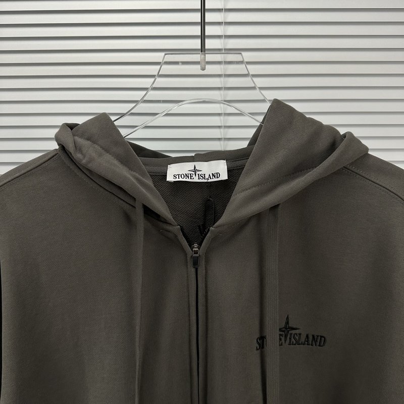 Худи Stone Island With Logo Brand - ZIP "Gray" фото № 7