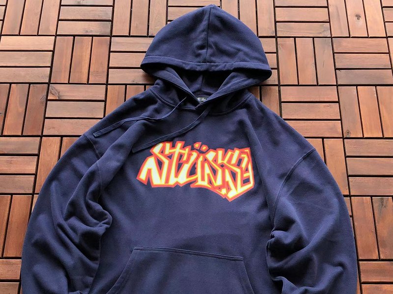 Худи Stussy Logo Inscription From Colorful Lines "Navy" фото № 2