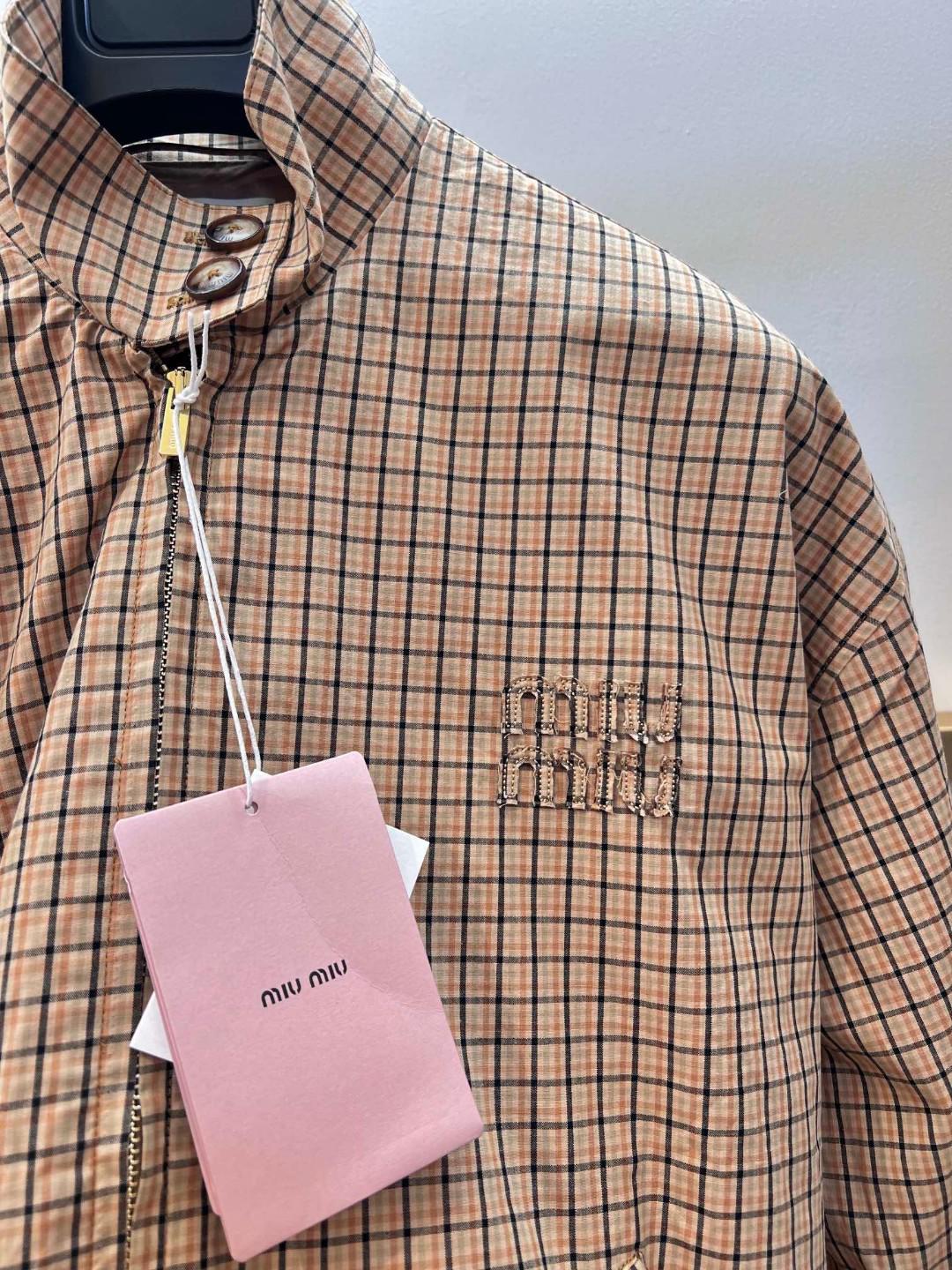 Куртка-бомбер Miu Miu Frontside Dark Brown Logotype Miu Miu "Brown" фото № 6