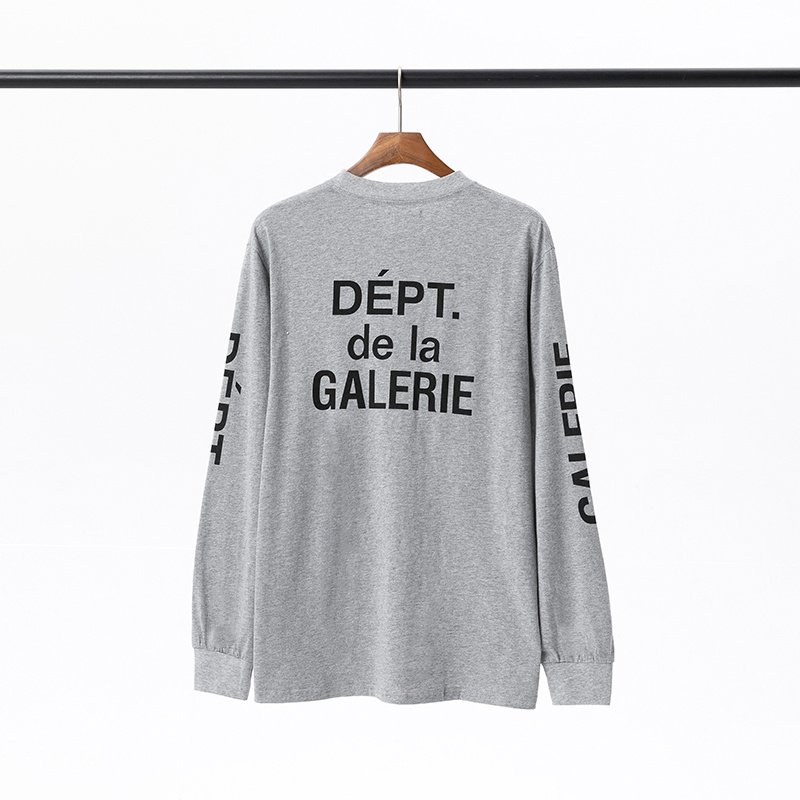 Лонгслив Gallery Dept Black Text Logo "Gray" фото № 2