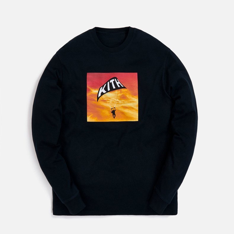 Лонгслив Kith With Print "Black/Orange" фото № 2