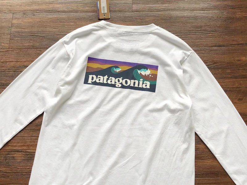 Лонгслив Patagonia Waves View Back Print "White" фото № 3