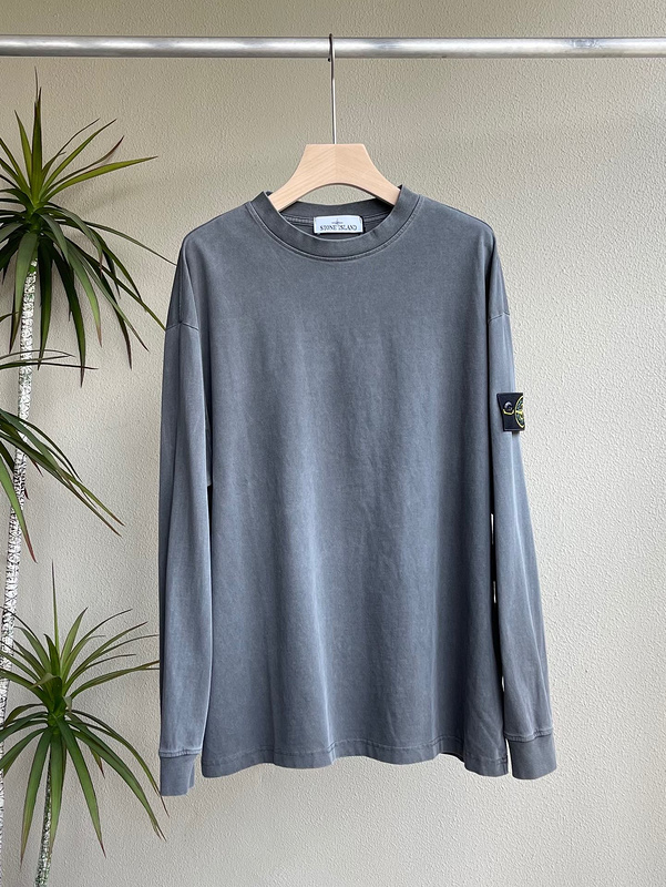 Лонгслив Stone Island With A Rectangular Stripe "Gray" фото № 5