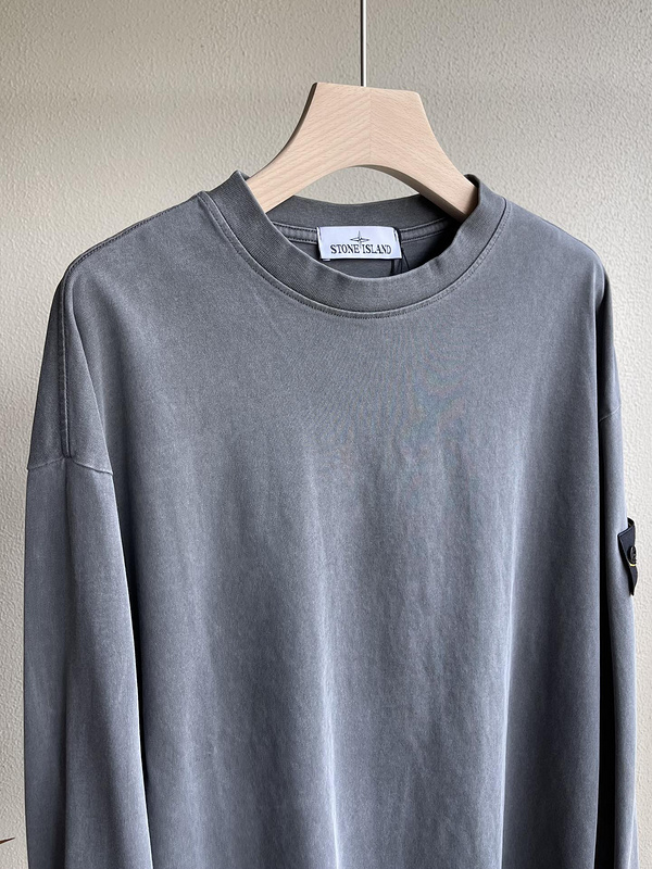 Лонгслив Stone Island With A Rectangular Stripe "Gray" фото № 8