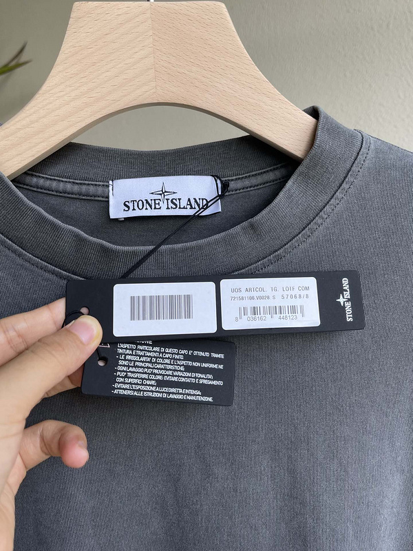 Лонгслив Stone Island With A Rectangular Stripe "Gray" фото № 9