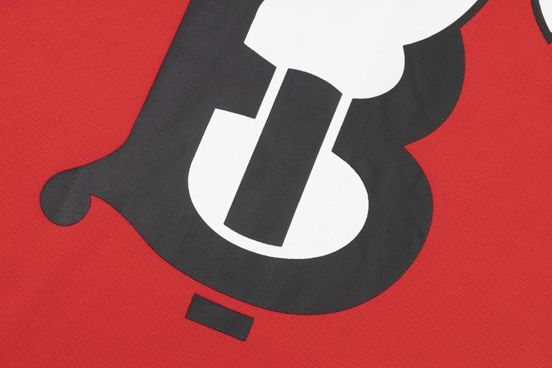 Поло Burberry Black And White Logo "Red" фото № 4