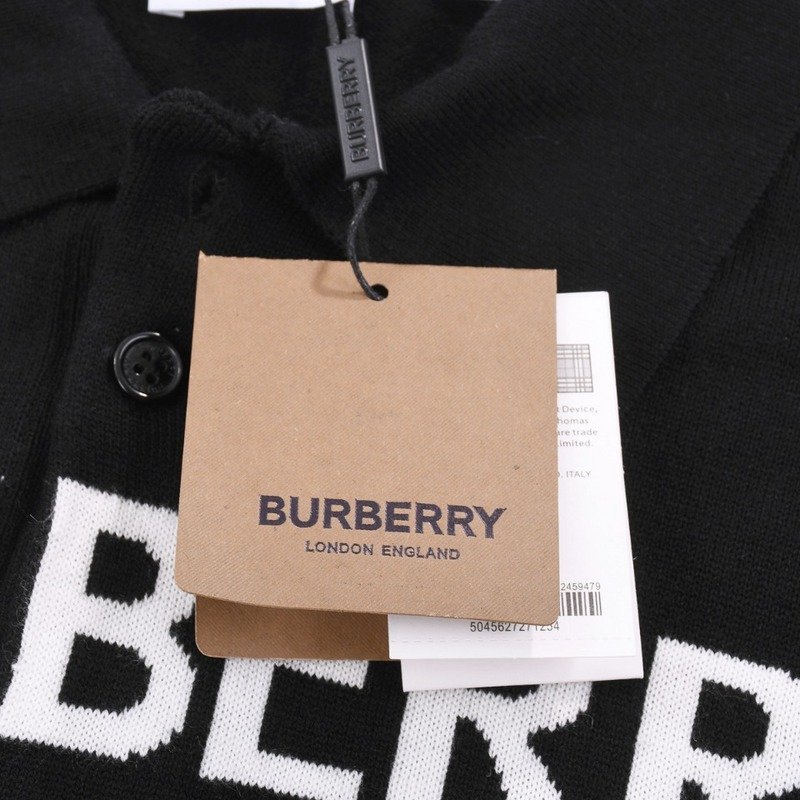 Поло Burberry Printed Logo Letters "Black" фото № 7