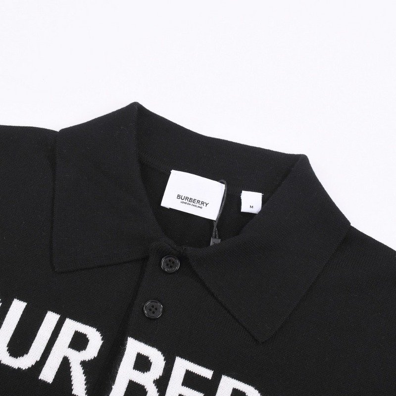Поло Burberry Printed Logo Letters "Black" фото № 8