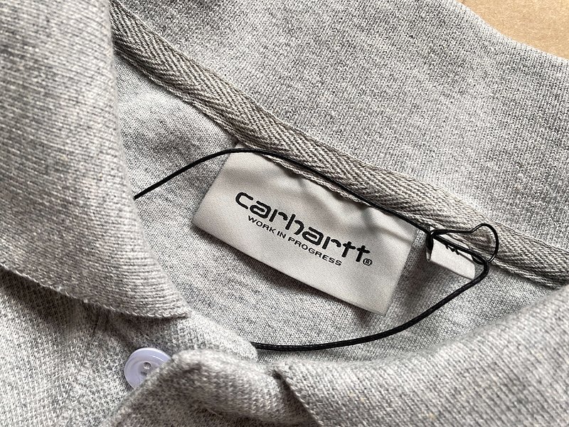 Поло Carhartt With White Text Logo "Gray" фото № 4