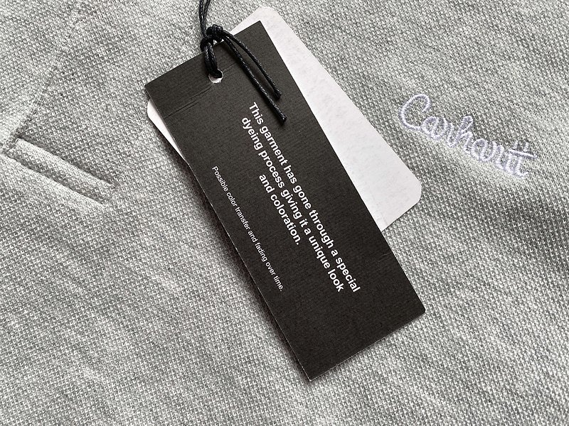 Поло Carhartt With White Text Logo "Gray" фото № 8