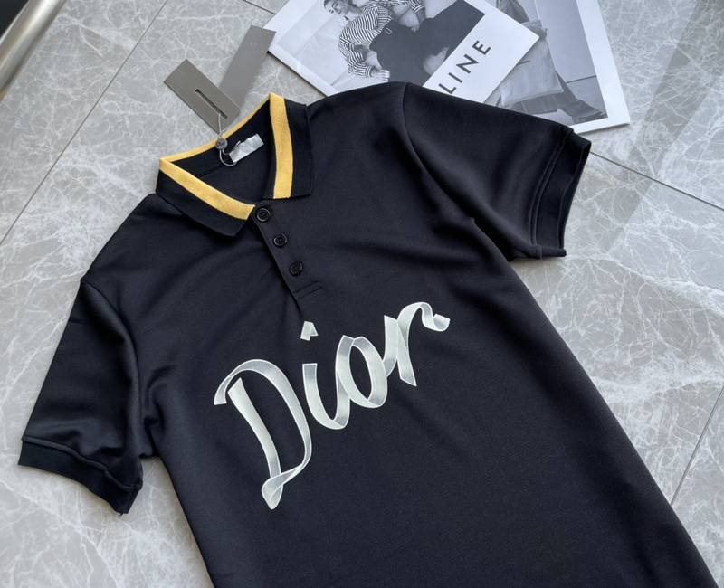 Поло Dior Yellow collar "Black" фото № 8