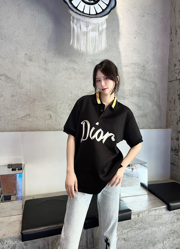 Поло Dior Yellow collar "Black" фото № 7