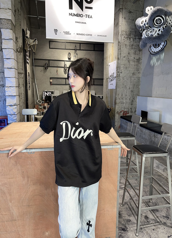 Поло Dior Yellow collar "Black" фото № 6