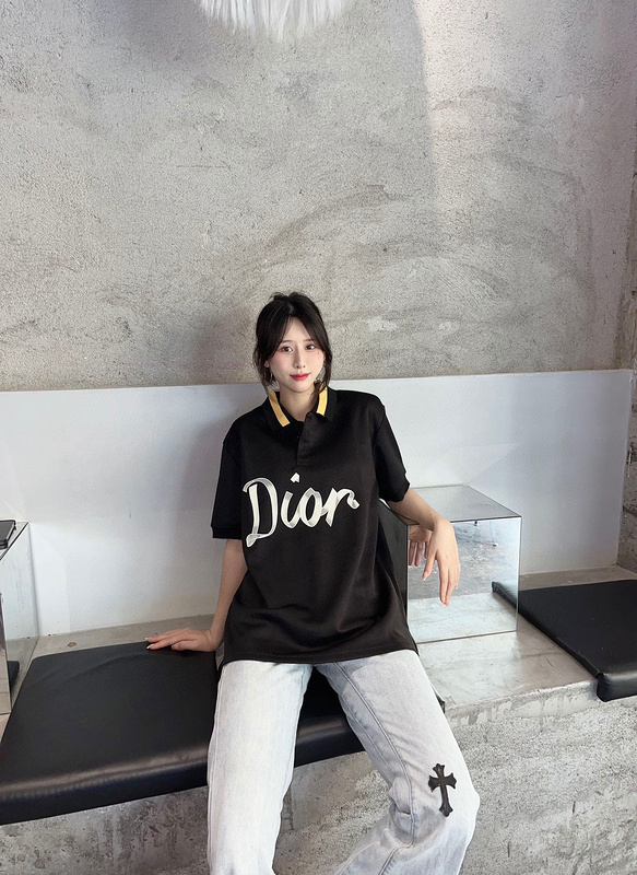 Поло Dior Yellow collar "Black" фото № 5