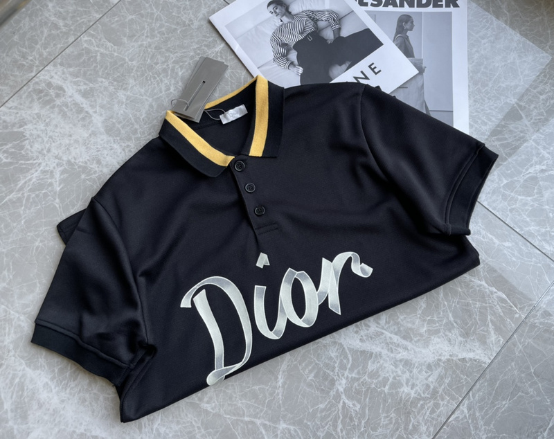 Поло Dior Yellow collar "Black" фото № 4