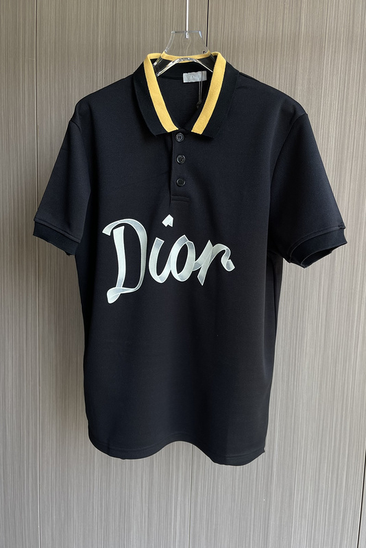 Поло Dior Yellow collar "Black" фото № 2