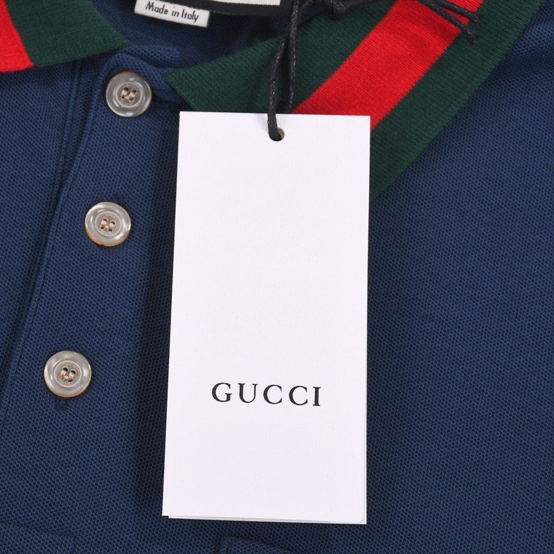 Поло Gucci Regular With Pocket "Blue/Black" фото № 8