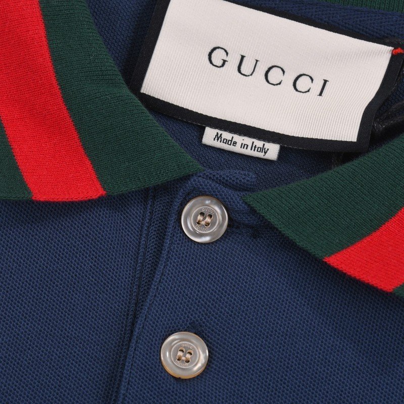 Поло Gucci Regular With Pocket "Blue/Black" фото № 4