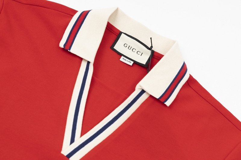 Поло Gucci Cotton With Logo "Red" фото № 4
