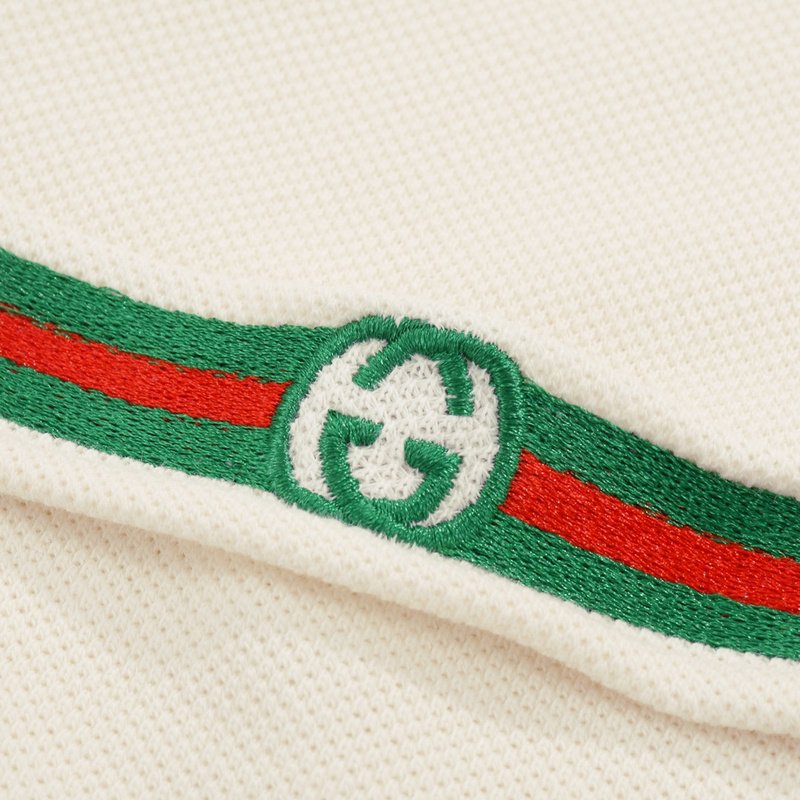 Поло Gucci With Green Stripes "Cream" фото № 6