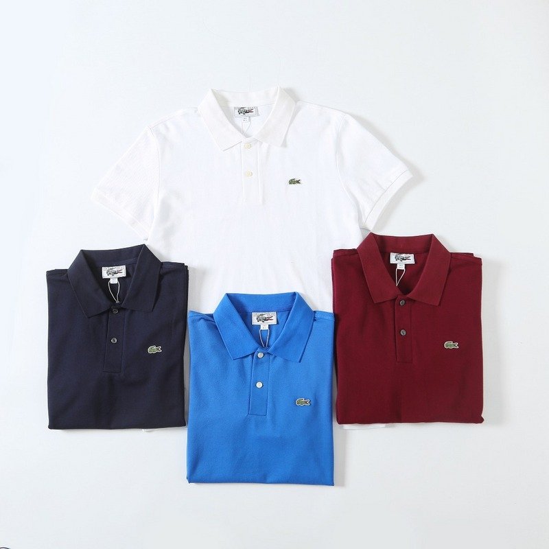 Поло Lacoste Cotton With Crocodile Logo "Blue" фото № 3
