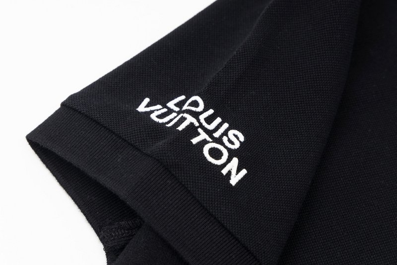 Поло Louis Vuitton With An Inscription-Logo On The Sleeve "Black" фото № 5