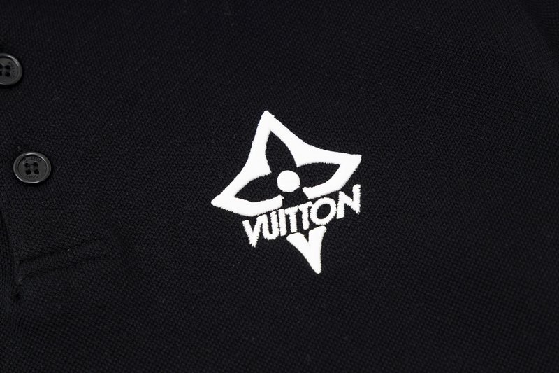 Поло Louis Vuitton With An Inscription-Logo On The Sleeve "Black" фото № 6