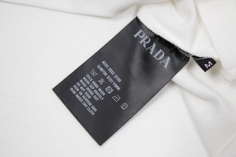Поло Prada With Leather Logo Patch "White" фото № 3