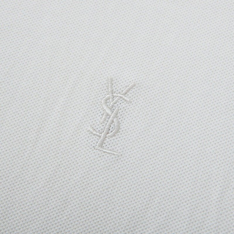 Поло Saint Laurent Three-Letter Logo "White" фото № 5