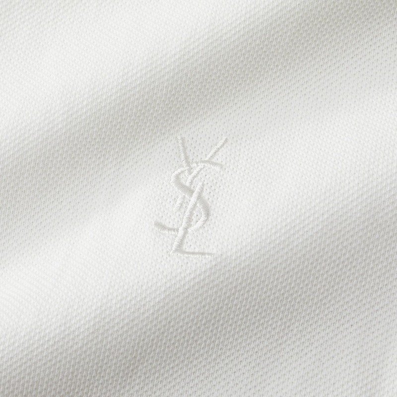 Поло Saint Laurent Three-Letter Logo "White" фото № 8