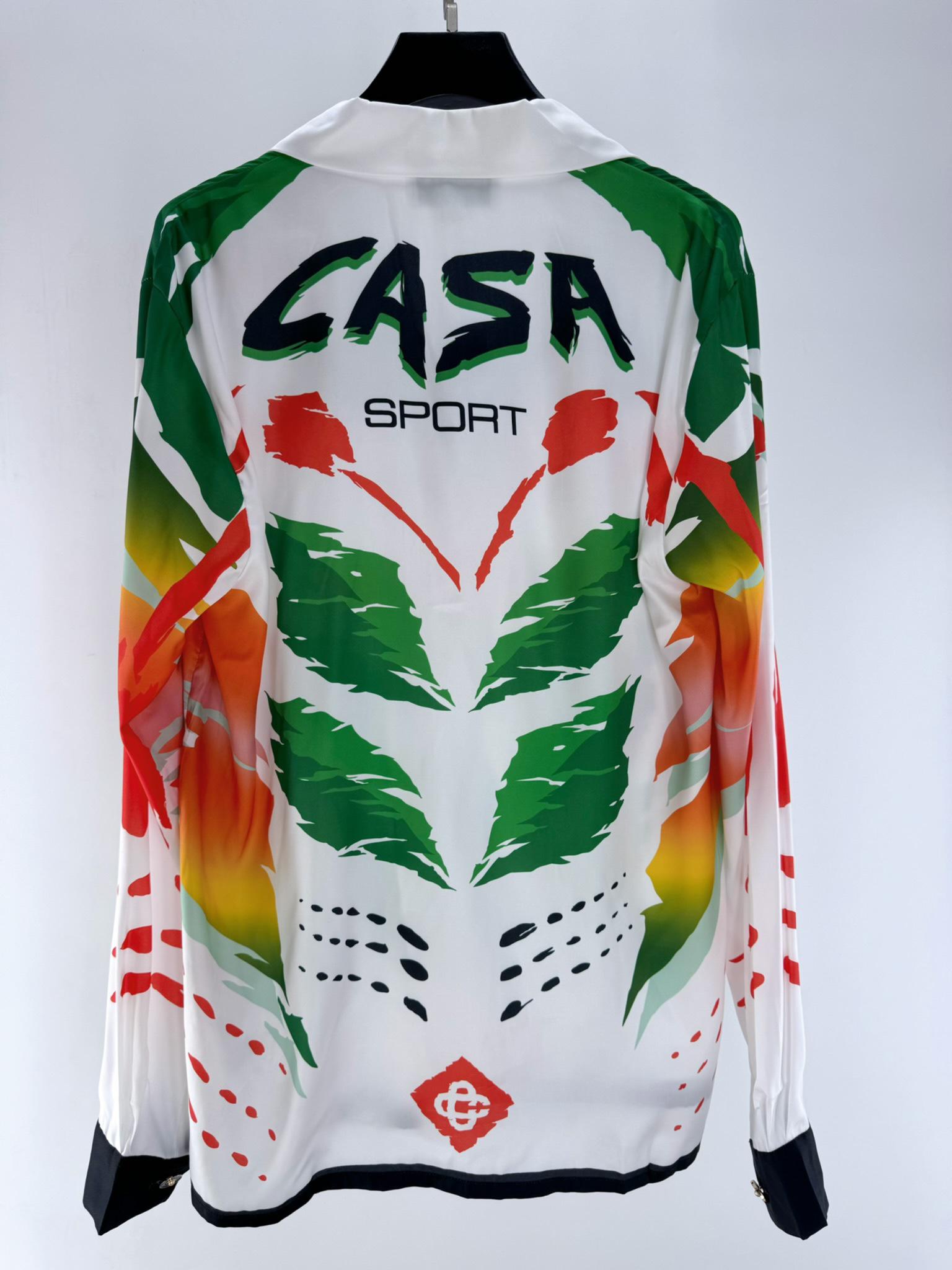 Рубашка Casablanca Leaves "White" фото № 3