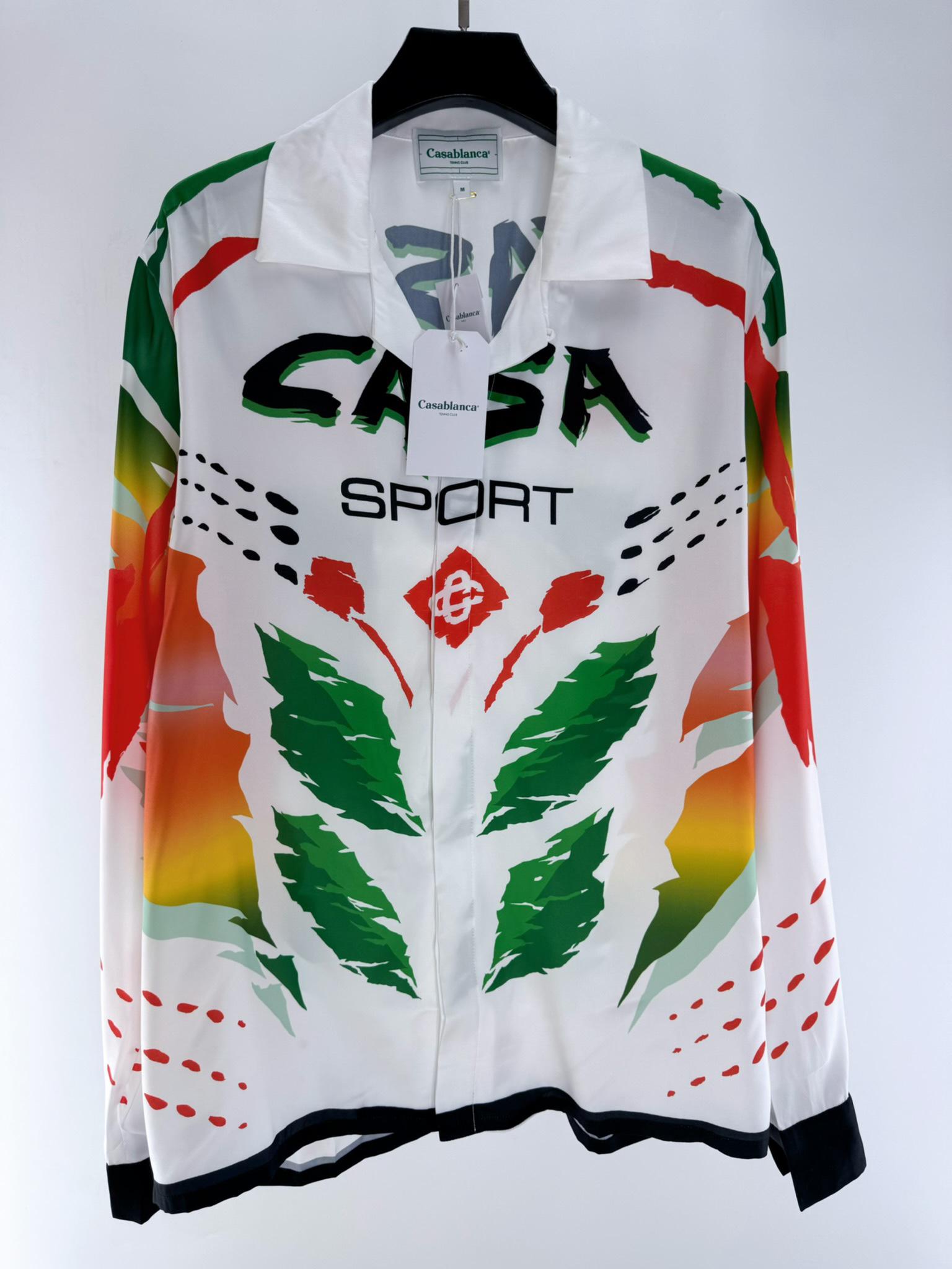 Рубашка Casablanca Leaves "White" фото № 2
