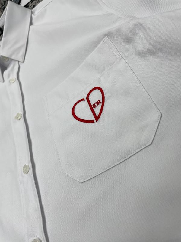Рубашка Christian Dior Red Heart On Pocket CD "White" фото № 4
