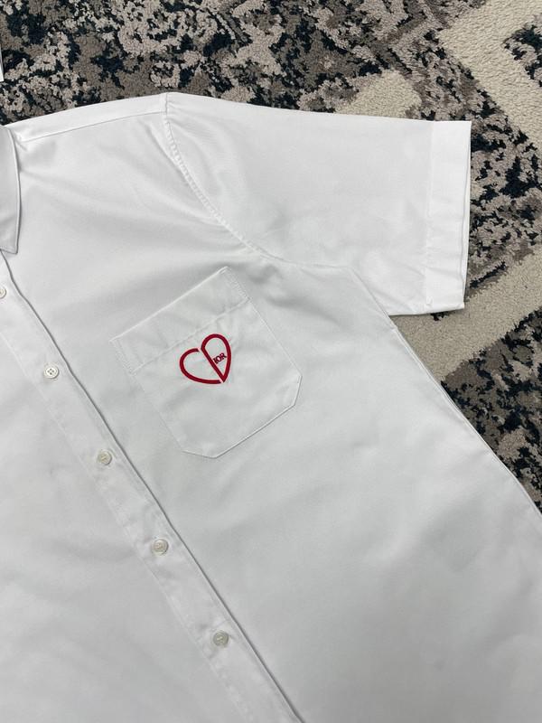 Рубашка Christian Dior Red Heart On Pocket CD "White" фото № 3