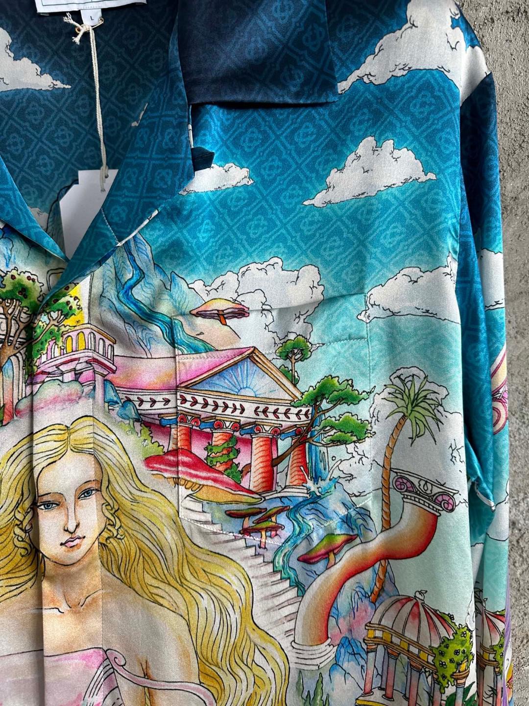 Рубашка Casablanca Greece Goddess Vases "Blue" фото № 3